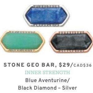 Keep Collective Stone Geo Bar Blue Aventurine Silver Charm (retired)